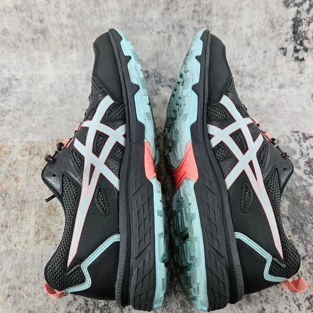 Asics Gel Venture 8 Sneakers Womens 10 Black Aqua Trail Running Shoes‎ 1012A708